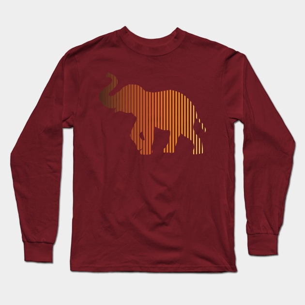 Elephant Multi-color Animal Gradient Long Sleeve T-Shirt by shultcreative